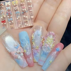 A Delicate Winter Snowflake Chain Star Plush Bow Three-Dimensional Nail Decoration Transparent Silicone Mold