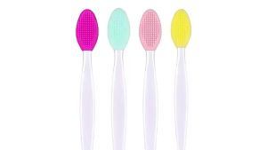 5 Pcs Lip Scrub Brush Silicone Brush Tool Double Sided Mini Exfoliating Brush Exfoliating Lip Brush Lip Scrub Tool for Dark Lips