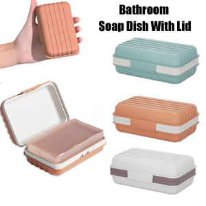 Bathroom Soap Dish Plastic Soap Box Leak-Proof Keeps Dry Travel Essentials Soap Dish with Lid