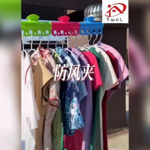 TWOL SHOP 1pcs Windproof Clothes Hanger Clip Drying Hanging Buckle Clips Clothes Quilt Retainer