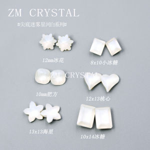 K9 Mới Mặt Dây Chuyền Hình Trái Tim Trắng Misty Galaxy Vàng Đáy Nhọn Đá Quý Hình Dạng Khác Trang Sức Móng Tay Đá Quý Trắng Siêu Lấp Lánh