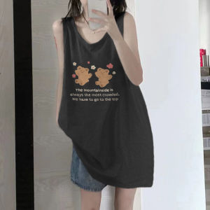 Áo Vest Không Tay Cổ Treo Bằng Cotton Nguyên Chất Cho Nữ Mùa Hè Thiết Kế Rộng Rãi Phong Cách Hồng Kông Không Tay Áo Vest Nữ