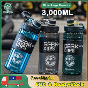 3L Big Water Bottle Large Capacity 3000ML Sport Fitness Gym Bottle with Hander Strap Botol Air Besar [Malaysia]