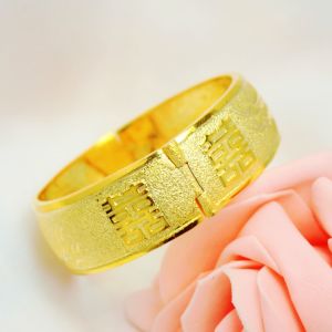 Wedding Gold Plated Dragon And Phoenix Bracelet Womens Three Gold Tools Double Happiness Bridesmaid Gold Colored Simulation Bracelet