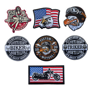 Phụ Kiện Vá Áo Thêu Hình Đầu Hổ Phách Harley Vintage Cho Xe Máy Và Ba Lô Vải Trang Trí Magic Stick