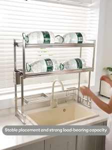 Kuga 201 Stainless Steel Over Sink Dish Drainer Rust Proof Storage for Plates Bowls and Utensils