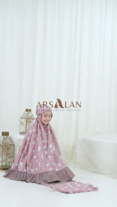 Arsalan - Mukena Anak Tas Sajadah Karakter Motif Unicorn Rayon kombinasi Katun Mikro usia 2 - 12 Tahun