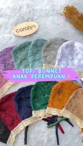 Topi Anak Bonnet Bayi Brukat Kondangan