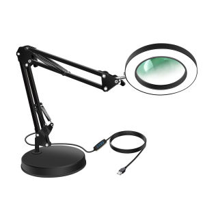 Đèn Bàn Phóng Đại 10X Có Đèn LED Kính Lúp Có Thể Gập Lại Được Cấp Nguồn Bằng USB Để Đọc Sách Sửa Chữa Công Việc Hàn