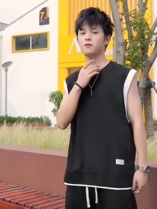 Bộ Đồ Nam Dáng Áo Sát Nách kèm QUần Short Cạp Chun Có Dây Buộc - LCXB31