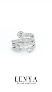 LENYA แหวน CZ DiamondLike เสริมลุคเรียบหรู ขนาด 5 มิล ตัวเรือนเงินแท้925 ชุบทองคำขาว