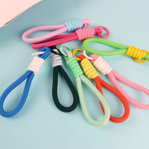 1PC Strap Anti Lost Phone Chain Creative Braided Lanyard Keychain Phone Wristband Carabiner Knot Rope Keyring Camera Charm ﻿