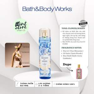 [ AUTH - ĐỦ BILL ] Bộ sản phẩm Dressed In White - Bath And Body Works - Hàng Mỹ Đi AIR
