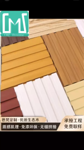 100CM*16CM*17MM WPC Wall Panel Waterproof Ecological 3D Wallpaper Wood Grille Board Fluted Wallsticker TV Background fluted wall panel Wall Sticker for Room Decoration