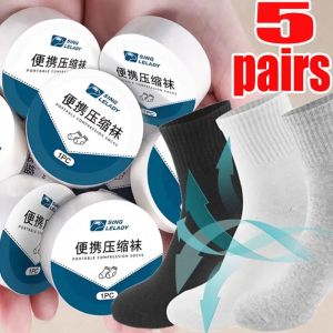 5Pairs Disposable Travel Socks for Men Women Washable Compression Socks One Time Portable Compression Cotton Sock for Business Trips