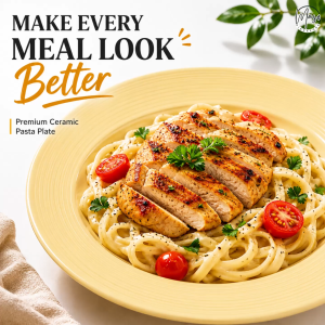 Ceramic Plate - Round Ceramic Pasta Salad Plate for Dinner Dinnerware Plates