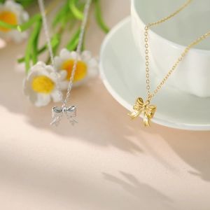 SKYRIM Elegant Bow Gold Necklace Women Girls Necklace 8 Styles Bow Necklace Jewelry Gift