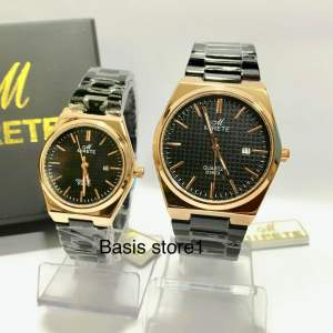 Mirete Couple Original Jam Tangan Pria Dan Wanita Original Tanggal Aktif Analog Kuarsa Bahan Stainleas Steel Tahan Karat real pict