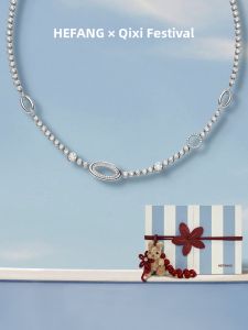 HEFANG Jewelry | Tennis Style Unique Design Shiny Necklace