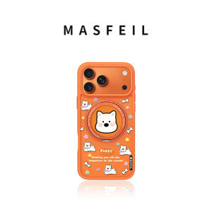 MASFEIL | Ốp Lưng iPhone 17 Pro 18 Pro Max Che Phủ Toàn Bộ Có Chân Đứng Từ Tính Hình Westie Dễ Thương