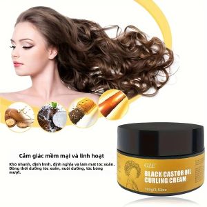 Kem Định Hình Tóc Xoăn GZE Black Castor Oil 100g Không Dính Làm Mượt Tóc Chống Xoăn Dưỡng Ẩm Mọi Loại Tóc