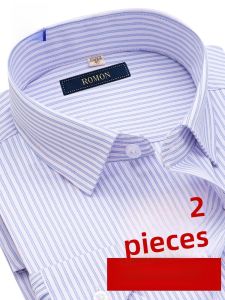 ROMON | Business Casual Slim-Fit Iron-Free Striped Shirt