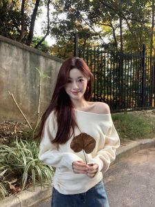 Áo Len Dệt Kim Tay Dài Ngắn Thiết Kế Gấp Lưng Eo Cho Nữ Mùa Thu Phong Cách Thường Ngày Thoải Mái Thoải Mái