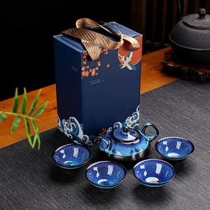 Creative Kiln Ceramic Tea Set: Small Gift for Company Events Grand Openings