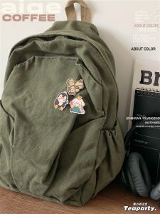 Japanese Style Ins Washed Canvas Backpack Female Minimalist Easiest for Match High School and College Student Schoolbag Harajuku Style Travel Backpack