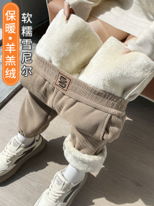 กางเกงลำลองผ้าคอร์ดูรอยหนาสำหรับผู้หญิงในฤดูหนาว กางเกงขายาวทรงหลวมสไตล์ฮาราจูกุ ทรงหลวม ทรงหลวม ทรงหลวม