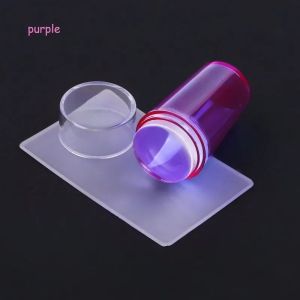 Nail Stamping Jelly Silicone Printing Nail Polish Stamping French Tip Nail Stamp Template with Scraper Manicure Stencil Tool Set
