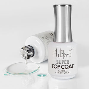 AWStorG 15ML Super Top Coat Nail Art Gel Varnish Semi Permanent Soak Off No Wipe UV Gel Varnish Shining Clear Top Coat