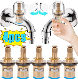 【Swan Home】4PCS Universal Brass Replacement Tap Valves Water Faucet Cartridge Repair Part Kitchen Bath Basin Shower Bathroom Accessories