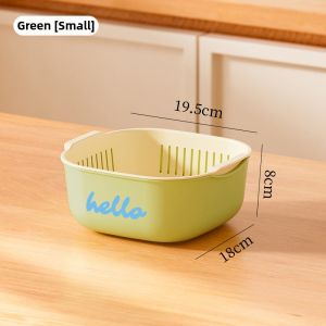 SIVASS | Dual Layer Thickened Plastic Vegetable Washing Basket