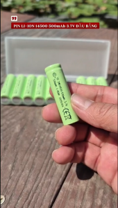 Pin sạc 14500 Li-ion đầu bằng 500mAh 3.7V dùng cho xe đồ chơi quạt sạc đèn pin