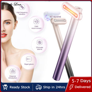 Hengfa Lina EMS Face Beauty Device Microcurrent Red Light Therapy Warmth Facial Message Wand Eye Beauty Device Lifting Skin Care Tools
