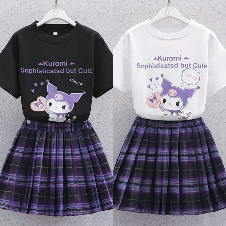 2pcs Terno Pleated Skirt for Kids Girl Jk Uniform Kuromi Sweet Girl T shirt and JK Dress 5 16 Years Old Fashion Short Sleeve Pleated Skirt Summer Clothing New Girl College Style Lazada