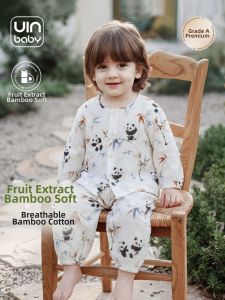 UIN BABY | Breathable Summer Bamboo Cotton Childrens Sleepwear Set Long Sleeve