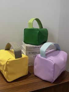 Macaron Portable Makeup Bag Womens Travel Storage Large Capacity Cute Cosmetic Pouch Handheld Beauty Tool for Any Skin Type