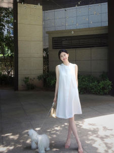 YUFUQING | Elegant Simple White Summer Dress Womens Loose Style High Waist A-Line Skirt Casual Commute Fashion Korean Style Dress