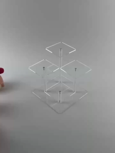 4 Tier Acrylic Display Riser Transparent Square Rack Blind Box Figure Jewelry Organizer Rak Akrilik 展示架 for POP MART Blind Box