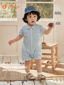 Wismorni | Cotton Gauze Short-sleeved Romper