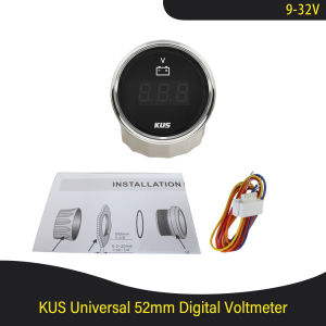 KUS 52mm Universal Voltage Meter Voltmeter Gauge 8-16V 18-32V 9-32V with Red and Yellow available Backlight for Car Boat Truck