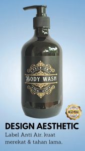 Botol Tempat Sabun Cair Shampoo Pump Dispenser Sabun Shampoo Aesthetic 500ml Motif Black Rertro