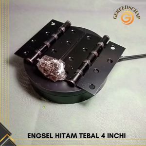 Sepasang Engsel Pintu Tebal Hitam 4 Inci