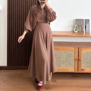 Baju Blouse Crop Lengan Ballon Bawahan Rok Mayung Lodia Oneset Pakaian Wanita Remaja