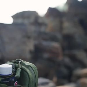 Outdoor Chest Bag Nylon Crossbody EDC MOLLE Shoulder Pack with Bungee Bottle Holder Compact Waist Chest Pack Hiking Cycling