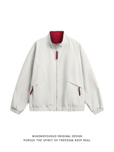 WUKONGYOUHUO | Áo Khoác Nam Cổ Đứng Bảo Vệ Ba Lớp Màu Khối American Vintage Dành Cho Ngoài Trời