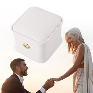 Box Kotak Cincin Dengan Crown Ring Box Ring Bearer Tempat Ring Box Kotak Cincin Box Leather Untuk Lamaran Pernikahan Tunangan