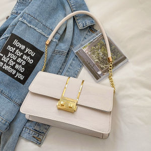 กระเป๋าสะพายข้าง PU ทรงสี่เหลี่ยมขนาดเล็กสำหรับผู้หญิง กระเป๋าสะพายข้างแบบสะพายไหล่เดี่ยวสไตล์เกาหลี กระเป๋าสะพายข้างแบบหนังสัมผัสเนื้อนุ่มสำหรับผู้หญิง